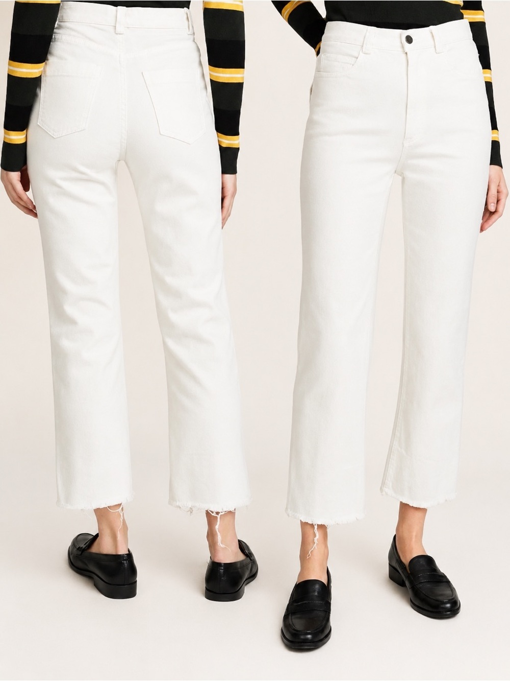 NWOT Rachel Comey White Ecru Slim Legion Jeans High Waist Crop Straight Leg • 4